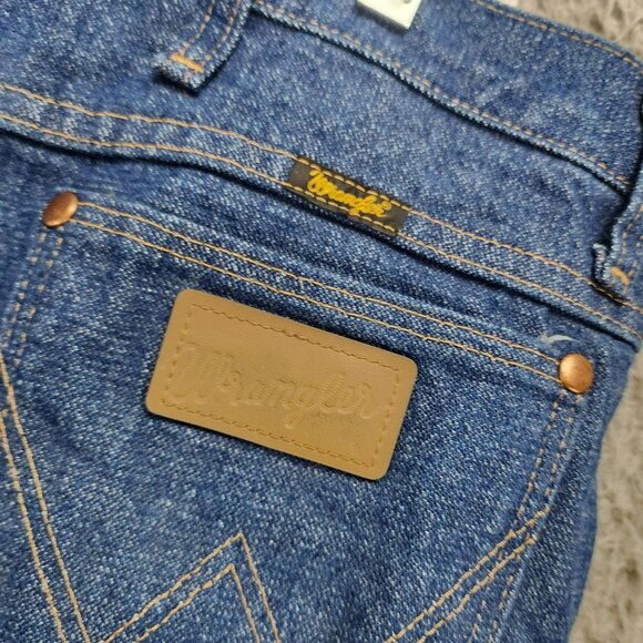 Wrangler Jeans Mens 36x36 Dark Wash Cotton High Rise Bootcut - Picture 9 of 12